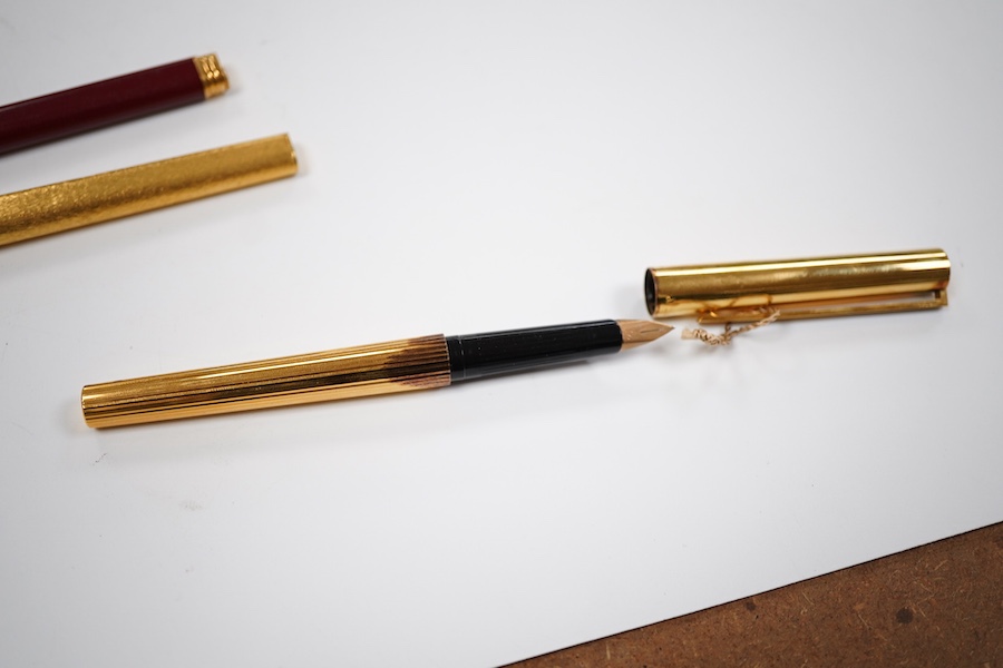 Cartier and Dupont pens and ball pens